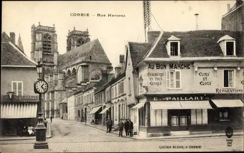 Ak Corbie Somme, Rue Hersent, Au Bon Marche