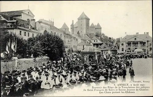 Ak Annecy Haute Savoie, Souvenir des Fetes de la Translation des reliques, Les Chars