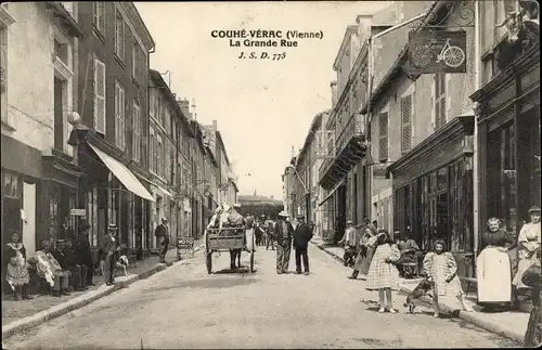 Ak Couhé Vérac Vienne, La Grande Rue