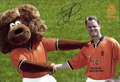 Autogrammkarte Frank de Boer, Fußball, Ajax Amsterdam, Maskottchen, Autogramm