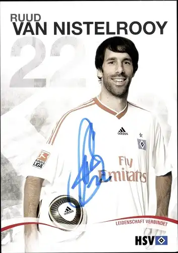 Autogrammkarte Fußball, Ruud van Nistelrooy, HSV, Portrait, Autogramm