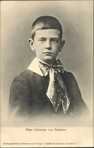 Ak Prinz Christian von Sachsen, Portrait
