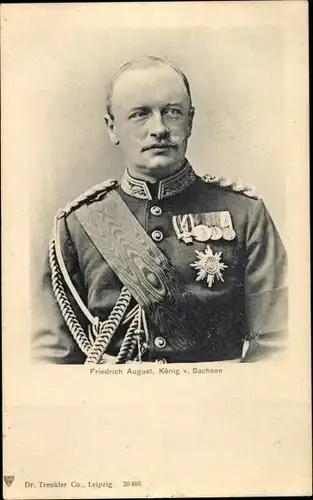 Ak König Friedrich August III. von Sachsen, Portrait, Uniform