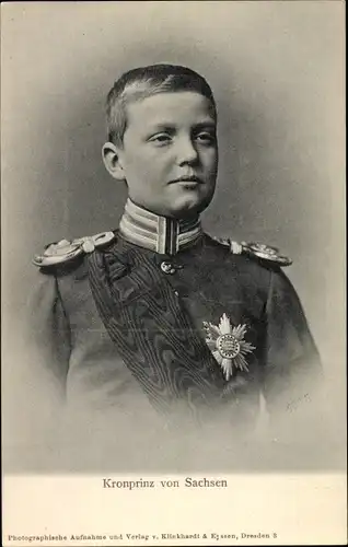 Ak Kronprinz Georg von Sachsen, Portrait in Uniform, Orden