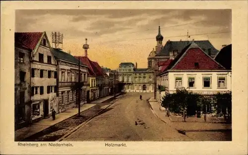 Ak Rheinberg am Niederrhein, Holzmarkt