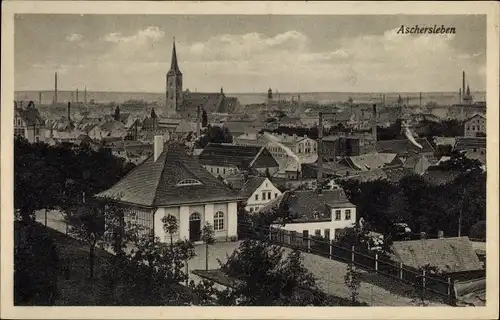 Ak Aschersleben im Salzlandkreis, Stadtpanorama