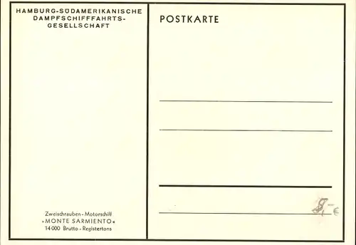 Ak Zweischrauben Motorschiff MS Monte Sarmiento, HSDG, Segelboote