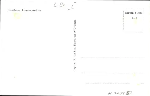 Ak Grathem Limburg Niederlande, Gemeentehuis
