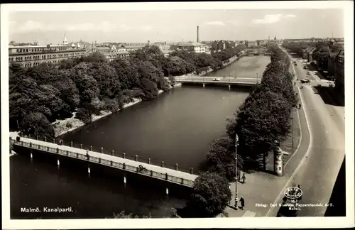 Ak Malmö Schweden, Kanalparti