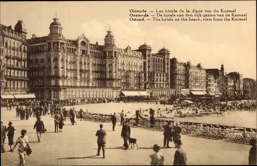 Ak Oostende Ostende Westflandern, Hotel vom Kursaal gesehen