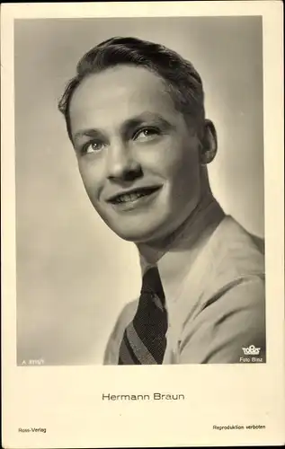 Ak Schauspieler Hermann Braun, Portrait, Ross 3315/1