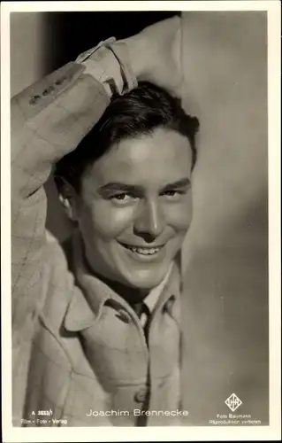 Ak Schauspieler Joachim Brennecke, Portrait, UFA Film, Film Foto Verlag A 3833/1