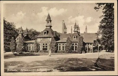 Ak Wrocław Breslau Schlesien, Schweizerei im Scheitniger Park