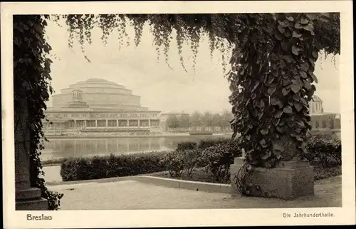 Ak Wrocław Breslau Schlesien, Blick auf die Jahrhunderthalle