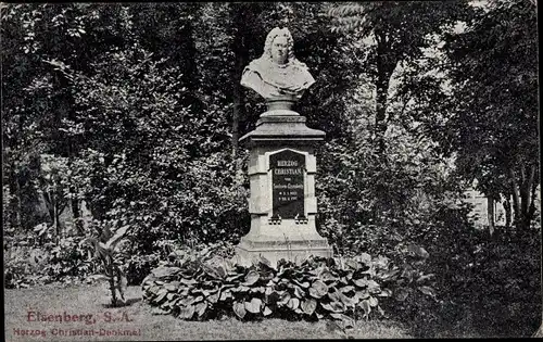 Ak Eisenberg im Saale Holzland Kreis, Herzog-Christian-Denkmal