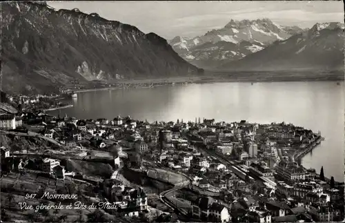 Ak Montreux Kanton Waadt Schweiz, Vue generale et Dents du Midi