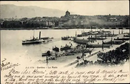 Ak Genève Genf Schweiz, Dampfschiff Simplon, La Rade