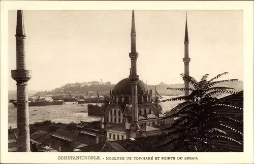 Ak Konstantinopel Istanbul Türkei, Mosquée de Top Hané et Pointe du Serail