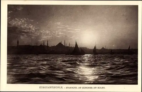 Ak Konstantinopel Istanbul Türkei, Stamboul au coucher du soleil