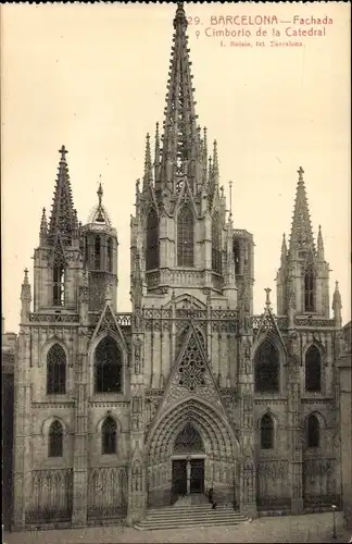 Ak Barcelona Katalonien Spanien, Fachada y Cimborio de la Catedral