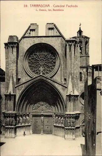 Ak Tarragona Katalonien Spanien, Catedral Fachada