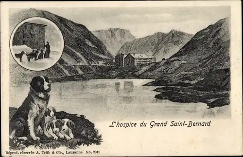 Ak St Bernard Sankt Bernhard Kanton Wallis, Hospice du Grand St Bernard