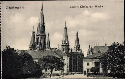 Ak Oldenburg in Oldenburg, Lambertikirche mit Wache
