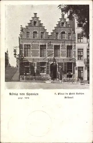 Ak Bruxelles Brüssel, Place du Petit Sablon, König von Spanien