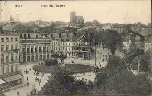 Ak Liège Lüttich Wallonien, Place du Theatre
