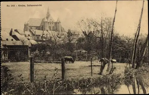 Ak Bruxelles Brüssel, Kirche, Seitenansicht
