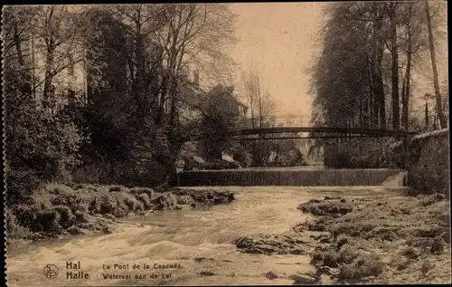 Ak Hal Flämisch Brabant Flandern, Le Pont de la Cascade