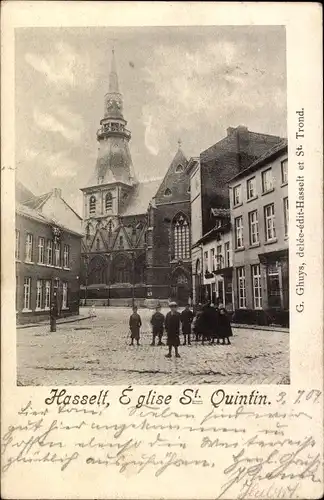 Ak Hasselt Flandern Limburg, Eglise St. Quintin