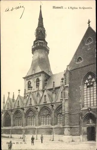 Ak Hasselt Flandern Limburg, L'Eglise St-Quentin