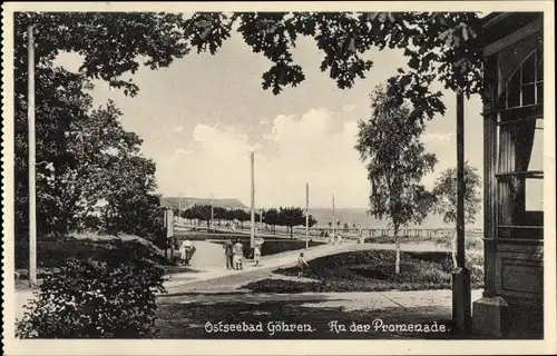 Ak Ostseebad Göhren auf Rügen, An der Promenade