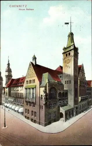 Ak Chemnitz Sachsen, Neues Rathaus
