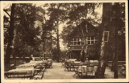 Ak Dürrröhrsdorf Dittersbach im Osterzgebirge, Gasthaus Schöne Höhe, Terrasse