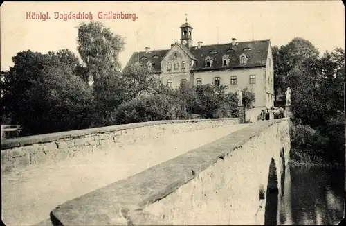 Ak Grillenburg Tharandt Sachsen, Königliches Jagdschloss