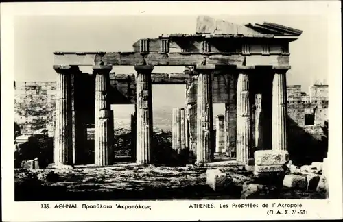 Ak Athen Griechenland, Les Propylees de l'Acropole