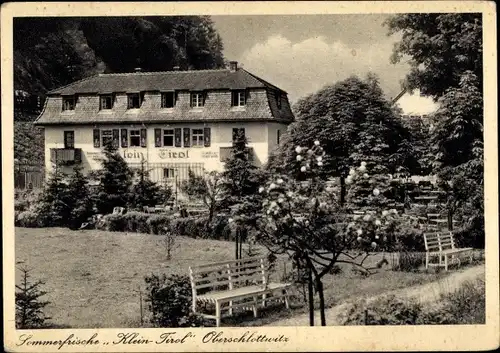 Ak Oberschlottwitz Glashütte in Sachsen, Sommerfrische Klein Tirol, Garten