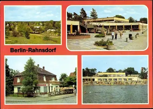 Ak Berlin Köpenick Rahnsdorf, Strandbad, Müggelcafé, Teilansicht