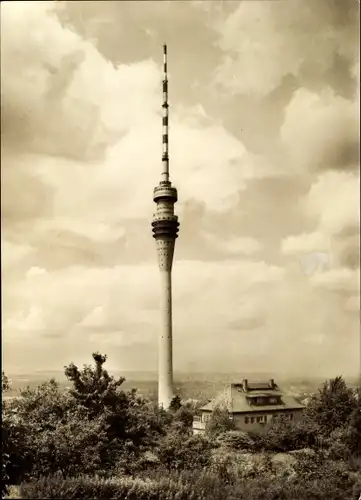 Ak Dresden Wachwitz, Fernsehturm und Haus