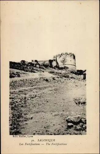 Ak Saloniki Griechenland, Les Fortifications, Blick auf die Festung