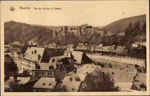 Ak Bouillon Wallonien Luxemburg, Rue du College et Chateau