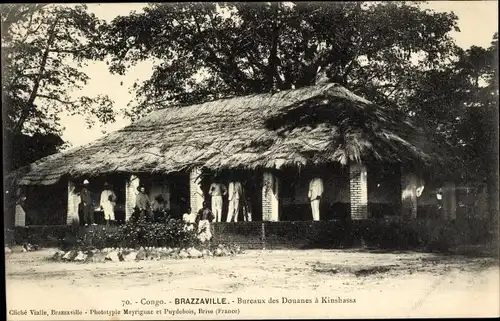 Ak Brazzaville Französisch Kongo, Bureaux des Douanes a Kinshasa