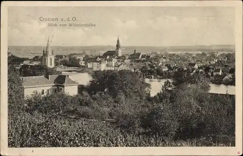 Ak Krosno Odrzańskie Crossen Oder Ostbrandenburg, Blick von Wilhelmshöhe