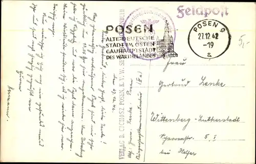 Ak Poznań Posen, Partie an der Paulikirche, Straßenbahn