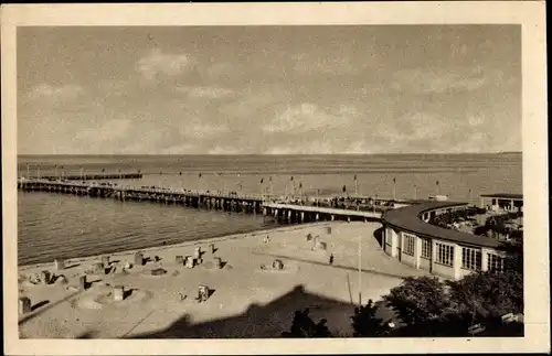 Ak Sopot Gdańsk Zoppot Danzig, Nordstrand, Blick auf den Seesteg