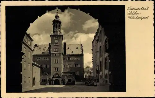 Ak Darmstadt in Hessen, Schloss Glockenspiel