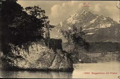 Ak Kt. Luzern Schweiz, Meggenhorn, Pilatus