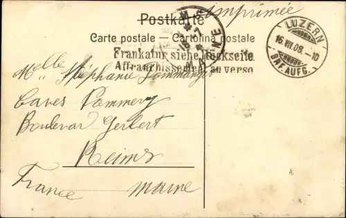 Ak Luzern Stadt Schweiz, Grand Hotel National, Seeblick